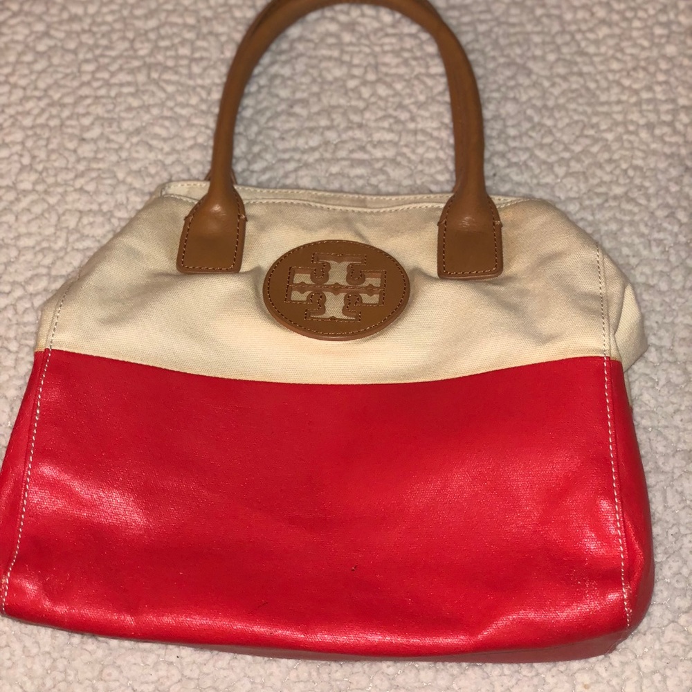 ⛔️S O L D!!!⛔️💯Tory Burch Canvas &Leather Mini - Picture 2 of 8